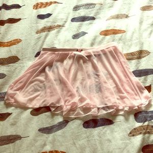 Sheer pink Danskin ballet skirt with rose detail